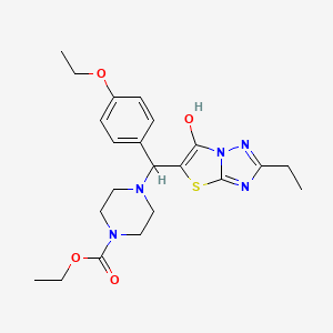 Ethyl 4-((4-ethoxyphenyl)(2-ethyl-6-hydroxythiazolo[3,2-b][1,2,4]triazol-5-yl)methyl)piperazine-1-carboxylate - 898367-23-2