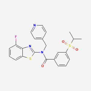 N-(4-fluoro-1,3-benzothiazol-2-yl)-3-(propane-2-sulfonyl)-N-[(pyridin-4-yl)methyl]benzamide - 923173-56-2