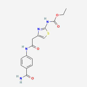 Ethyl (4-(2-((4-carbamoylphenyl)amino)-2-oxoethyl)thiazol-2-yl)carbamate - 953137-00-3