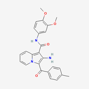 2-amino-N-(3,4-dimethoxyphenyl)-3-(4-methylbenzoyl)indolizine-1-carboxamide - 898436-94-7