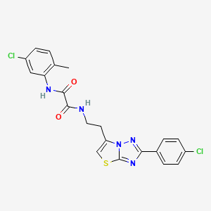 N1-(5-chloro-2-methylphenyl)-N2-(2-(2-(4-chlorophenyl)thiazolo[3,2-b][1,2,4]triazol-6-yl)ethyl)oxalamide - 894038-75-6