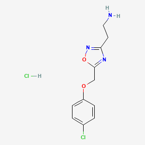 2-{5-[(4-Chlorophenoxy)methyl]-1,2,4-oxadiazol-3-yl}ethan-1-amine hydrochloride - 2219375-42-3