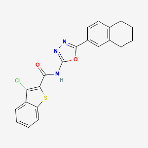 3-chloro-N-[5-(5,6,7,8-tetrahydronaphthalen-2-yl)-1,3,4-oxadiazol-2-yl]-1-benzothiophene-2-carboxamide - 862809-35-6