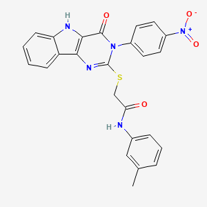 2-((3-(4-nitrophenyl)-4-oxo-4,5-dihydro-3H-pyrimido[5,4-b]indol-2-yl)thio)-N-(m-tolyl)acetamide - 536716-83-3