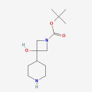 Tert-butyl 3-hydroxy-3-piperidin-4-ylazetidine-1-carboxylate - 2260932-32-7