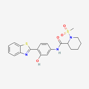 N-(4-(benzo[d]thiazol-2-yl)-3-hydroxyphenyl)-1-(methylsulfonyl)piperidine-2-carboxamide - 1214674-20-0