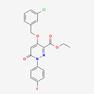 Ethyl 4-((3-chlorobenzyl)oxy)-1-(4-fluorophenyl)-6-oxo-1,6-dihydropyridazine-3-carboxylate - 899975-84-9