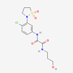 N1-(4-chloro-3-(1,1-dioxidoisothiazolidin-2-yl)phenyl)-N2-(3-hydroxypropyl)oxalamide - 1105216-34-9