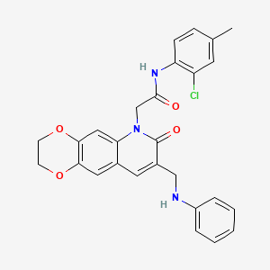 N-(2-chloro-4-methylphenyl)-2-{7-oxo-8-[(phenylamino)methyl]-2H,3H,6H,7H-[1,4]dioxino[2,3-g]quinolin-6-yl}acetamide - 894550-71-1