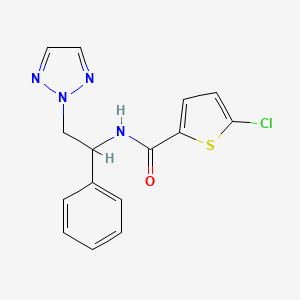 5-chloro-N-(1-phenyl-2-(2H-1,2,3-triazol-2-yl)ethyl)thiophene-2-carboxamide - 2034558-96-6