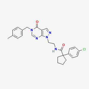 1-(4-chlorophenyl)-N-(2-(5-(4-methylbenzyl)-4-oxo-4,5-dihydro-1H-pyrazolo[3,4-d]pyrimidin-1-yl)ethyl)cyclopentanecarboxamide - 922846-33-1