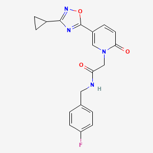 2-[5-(3-cyclopropyl-1,2,4-oxadiazol-5-yl)-2-oxopyridin-1(2H)-yl]-N-(4-fluorobenzyl)acetamide - 1357948-19-6