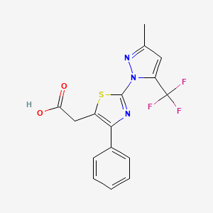 2-{2-[3-methyl-5-(trifluoromethyl)-1H-pyrazol-1-yl]-4-phenyl-1,3-thiazol-5-yl}acetic acid - 955976-94-0