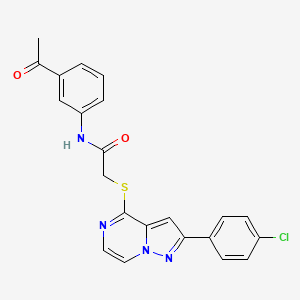 N-(3-acetylphenyl)-2-{[2-(4-chlorophenyl)pyrazolo[1,5-a]pyrazin-4-yl]sulfanyl}acetamide - 1021220-65-4