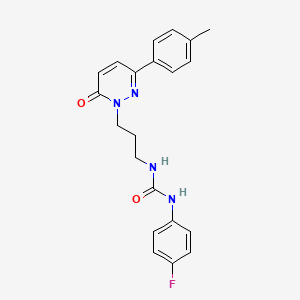 1-(4-fluorophenyl)-3-(3-(6-oxo-3-(p-tolyl)pyridazin-1(6H)-yl)propyl)urea - 1021254-02-3