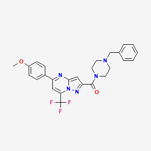 (4-Benzylpiperazin-1-yl)[5-(4-methoxyphenyl)-7-(trifluoromethyl)pyrazolo[1,5-a]pyrimidin-2-yl]methanone - 